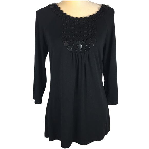 BCBGMaxazria Black Embellished Top Size Small - Picture 1 of 7